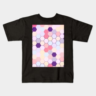 Cute Pastel Pink hexagon pattern Kids T-Shirt